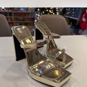 Jeffrey Campbell Metallic Gold Heels